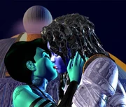 Dot and Bob kissing