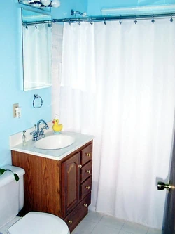 A room with a bath