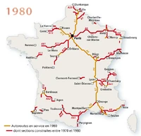 Le réseau autoroutier en 1980