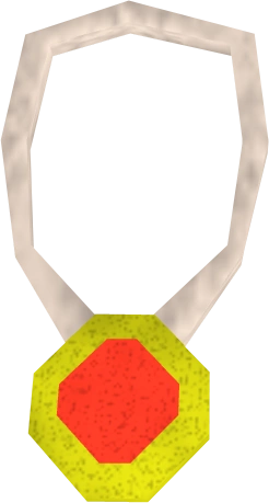 A detailed view of a ruby amulet