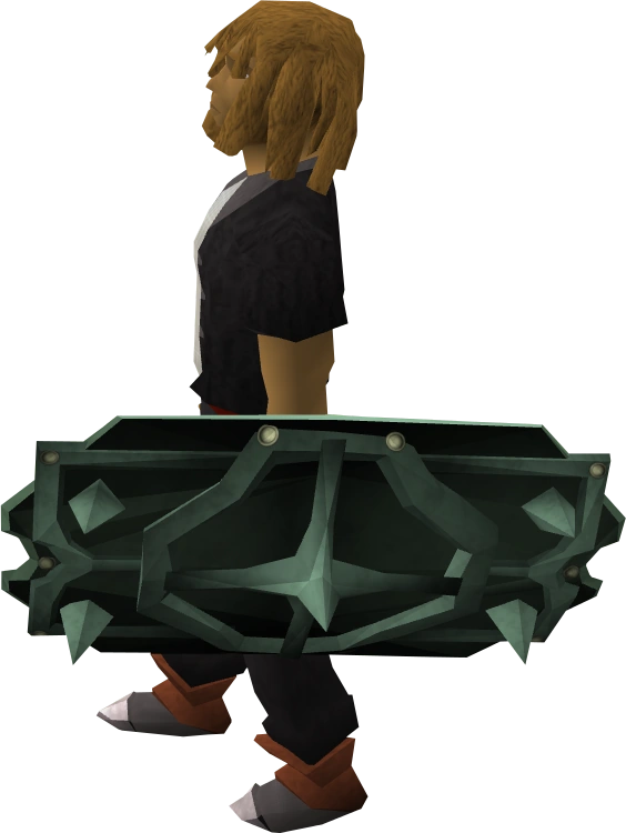 A player wielding an Adamant spikeshield 100.