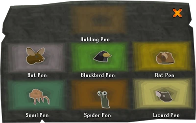 The correct locations of the holding pens.