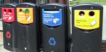 Recycling bins in Aberystwyth, WalesPhoto credit: Calum Hutchinson