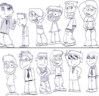 The AJM STUDIOS Comic cast.  There are many more characters, but this is the basics of their design.
