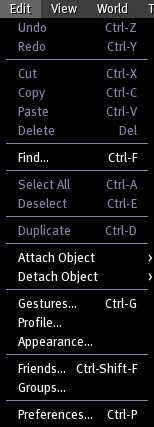 Sl 1.10 Edit menu
