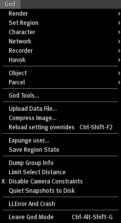 SL 1.10 God menu