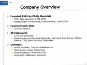 Company overview of Linden Lab at the time.
