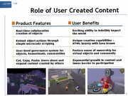Roles of user-created content and product features.