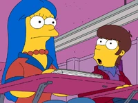 Homer conhecendo Marge quando eram jovens