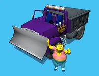 Barney e o Rei Escavadeira em The Simpsons Road Rage