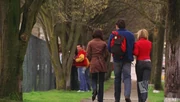 Clark, Lana, and Chloe walking from school.
