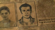 Newspaper clipping of Louise and the "drifter"