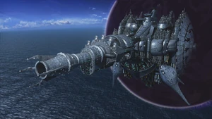 The Subspace Gunship coming out of Subspace.