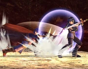 Marth using his counter on an advancing Ike