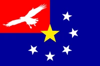 De nationale vlag van Libertas, een ontwerp van D. Neyt