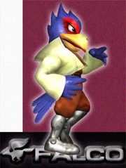 Falco's appearance in Melee is based off of his design in Star Fox.