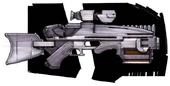 Bizzy's custom-made blaster carbine.