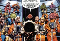 Den nye Rogue Squadron bliver briefet kort tid efter Slaget om Endor.