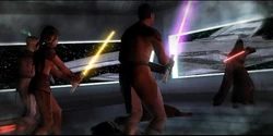 Bastila Shanin johtama ryhmä kohtaa Darth Revanin.