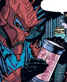 Spiker examining the urns on Spirit of Jabba.