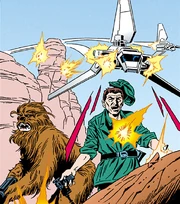 Groznik watching Throm Loro die at the Battle of the Cliffs on Cilpar.