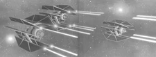 TIE Defenders in battle.