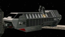 A Gamma-class assault shuttle deploys Zero-G assault stormtroopers