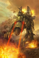 Basilisk war droid in action.