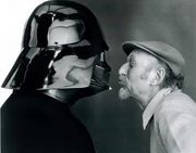 Kershner on the set with Darth Vader.