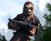 A Wookiee with a bowcaster.