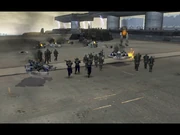 A Legion task force destroying Imeprials, along with Mandalorians bribed by a Legion Defiler