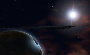 The Imperial flagship Persia orbits Bakura, waiting for the rest of the fleet to assemble.