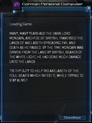 Message on Corman Personal Computer