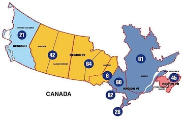 Regions in Canada  (Click to enlarge)