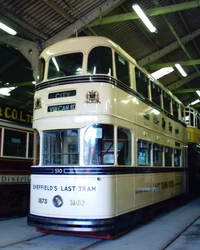 Tramcar 510 at Crich Tramway Museum.