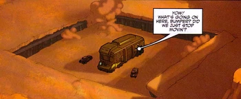 In Dreamwave continuity, Area 51 is completely concealed and has no surface facility (unlike the real world.)