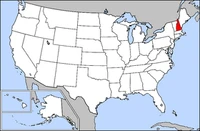 Map of the United States with New Hampshire highlighted in red.