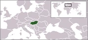 Map showing the location of Hungary.