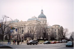 The Capitol building of Indiana in Indianapolis.