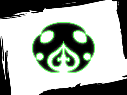 The Pig Noise symbol. It is green and shaped like a pig.