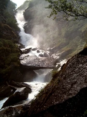 A waterfall on the Ova da Fedoz, Switzerland.