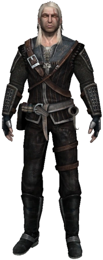 Geralt wearing Raven's armor