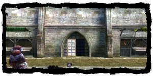 the Miller's Gate seen from inside Vizima