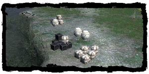 Haren's crates, by the riverside