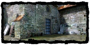 Vizima cemetery crypt entrance
