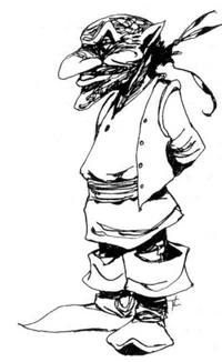A leprechaun in Wiedźmin: Gra Wyobraźni PnP RPG. Illustration by Tomasz Łaz