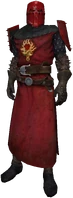 Order knight, dress uniform, red helmet, red detail