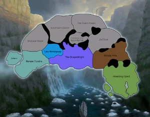 Mapa conceptual de las futuras zonas de Northrend. 