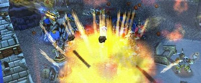 Stormwind Castle is being destroyed by the Sons of the Titans.