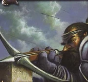 This crossbow was once a weapon of the shadow hunter Vosh'gajin.Blackcrow art from the WoW TCG.